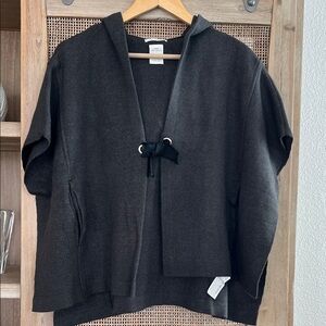 NWOT Zara Black Hooded Poncho